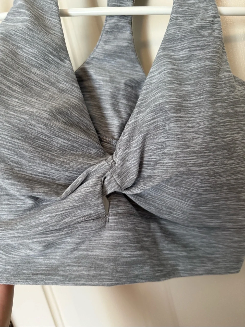 Victoria's Secret Heather Gray Twist-Front Racerback Sports Bra